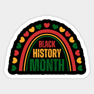 Black History Month Cute Heart Shape And Rainbow Juneteen Freedom Day 1865 Sticker
